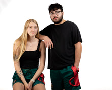 Load image into Gallery viewer, Green “ Brand “ shorts