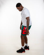 Load image into Gallery viewer, Green “ Brand “ shorts